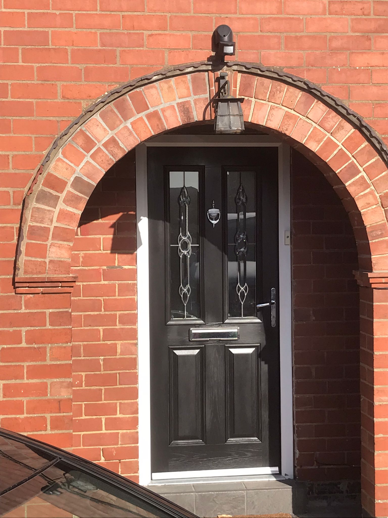 Door and frame sprayed
